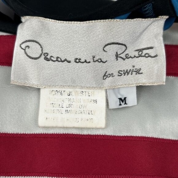 OSCAR DE LA RENTA Top Womens Medium Color Block Vintage Tunic Blouse - Picture 4 of 12